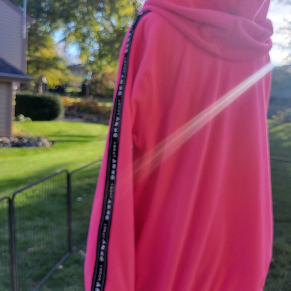 💥💥💥SALE 💥💥💥NWOT DKNY Sport Hot Pink Fleece Jacket W/Logo Tape Sleeves-3X - Picture 6 of 11